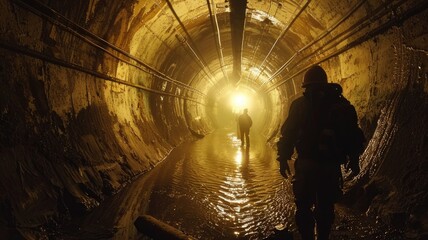 Exploring the Depths Journey Through a Historical Coal Mine Tunnel with Industrial Heritage
 - obrazy, fototapety, plakaty