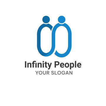 Infinity people logo concept. Infinity logo. Connected people logo template
