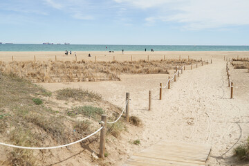 Path to mediterranean beach in Spain