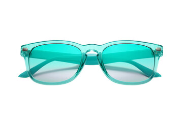 Fototapeta premium Emerald Vision: Stylish Sunglasses With Green Lenses. On a White or Clear Surface PNG Transparent Background.