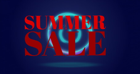 Fototapeta premium Image of summer sale text over off symbol