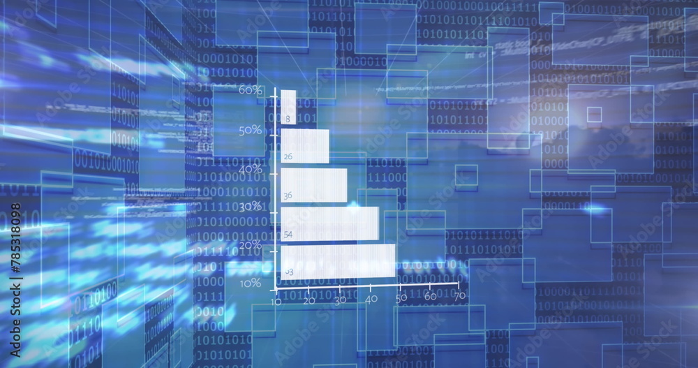 Aufkleber image of data processing over shapes on white background