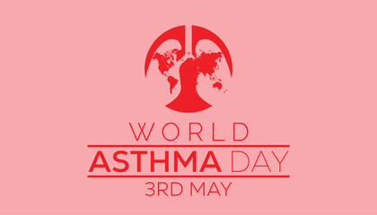 World Asthma Day observed every year in May. Template for background, banner, card, poster with text inscription.