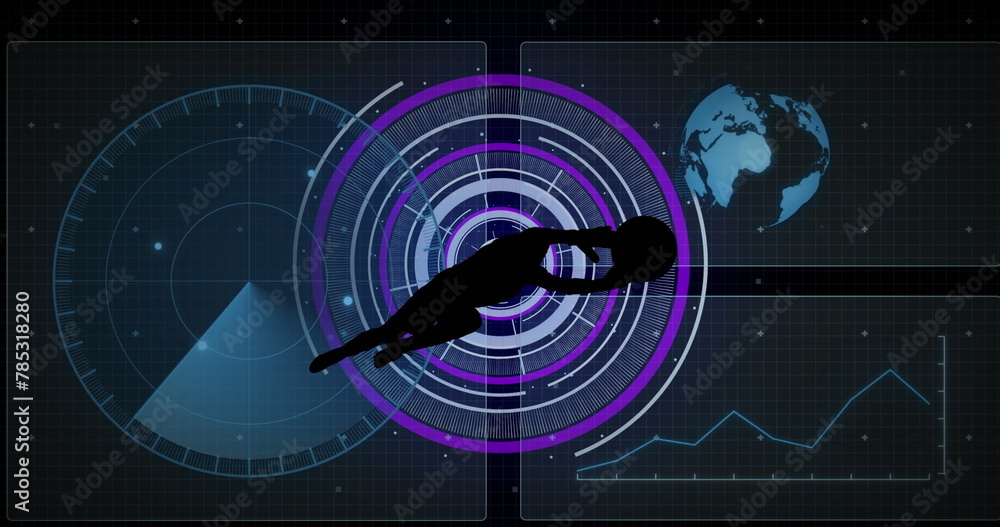 Poster image of scope scanning and data processing over football player