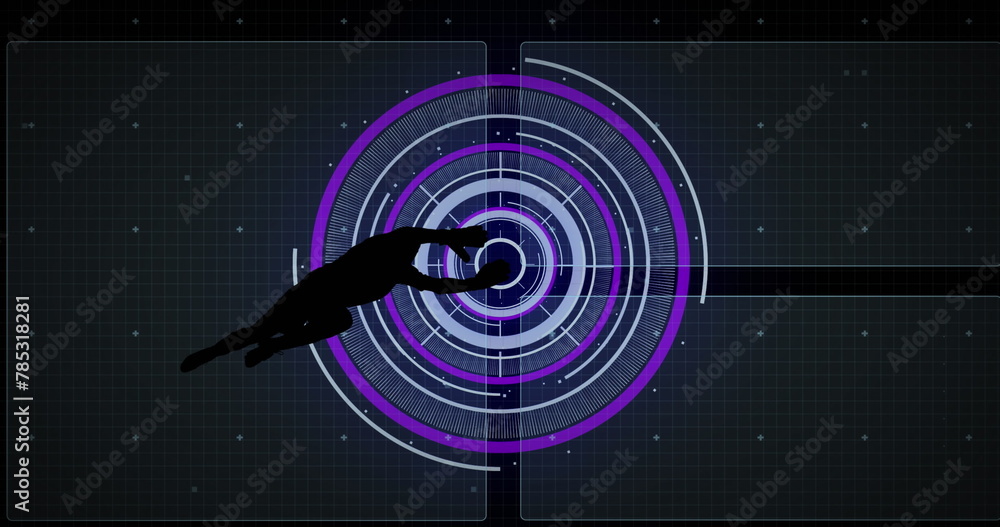 Poster image of scope scanning and data processing over football player