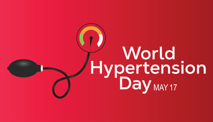 World Hypertension Day observed every year in May. Template for background, banner, card, poster with text inscription.