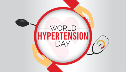 World Hypertension Day observed every year in May. Template for background, banner, card, poster with text inscription.