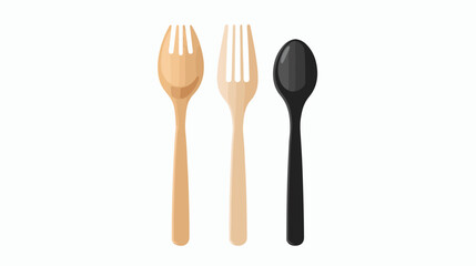 Spoon and fork icon symbol vector on white background