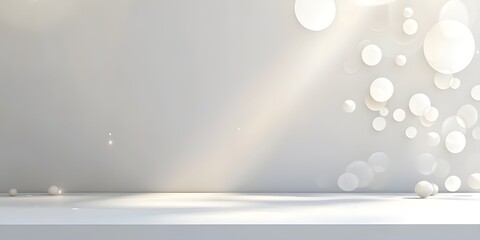 White background with numerous bubbles and soft illumination