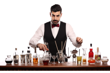 The Spirit Keeper Behind the Bar. On a White or Clear Surface PNG Transparent Background.