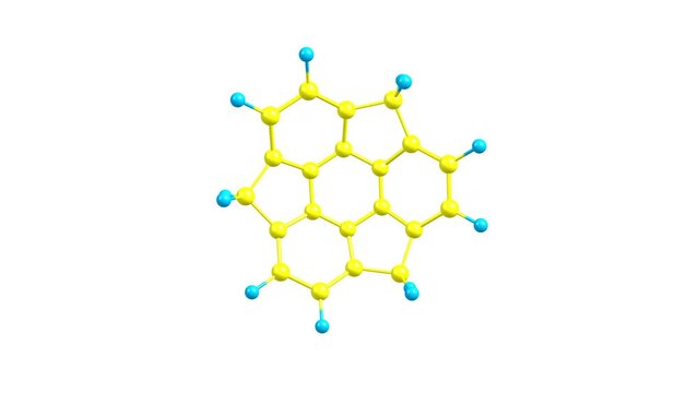 Sumanene molecule rotating video Full HD