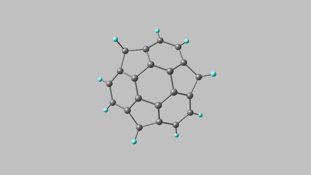 Sumanene molecule rotating video Full HD