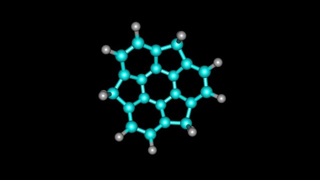 Sumanene molecule rotating video Full HD