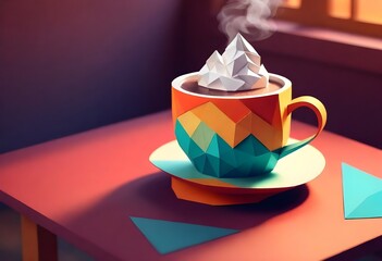A Steaming Mug Of Hot Cocoa On A Cozy Cafe Table