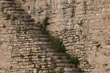 Stairs and steps, stone and concrete stairwells on the streets of Turkish cities, public places