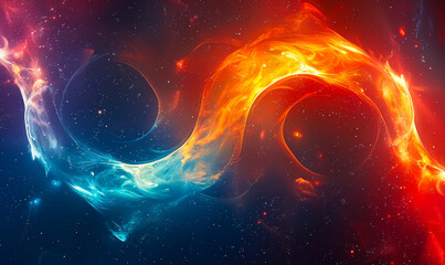 Eternal Cosmic Infinity Loop - Interstellar Abstract Concept Illustration