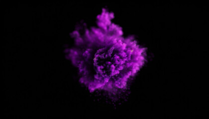 Purple color smoke brush black isolated transparent template dispersion dust explosion burst floating blast background abstract texture smoky ball cloud exploding.