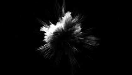Gray color smoke exploding cloud brush black isolated transparent template dispersion dust explosion burst floating blast background abstract texture smoky ball.