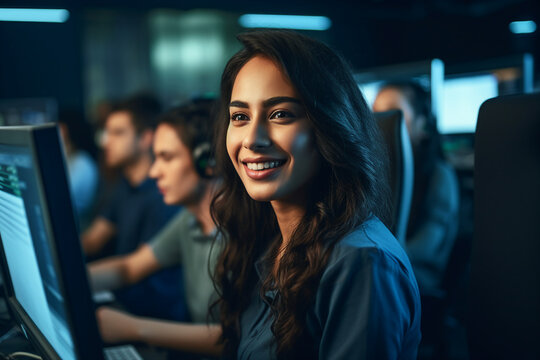 Hard working person in modern interior office programming writing web java script code AI technology generation