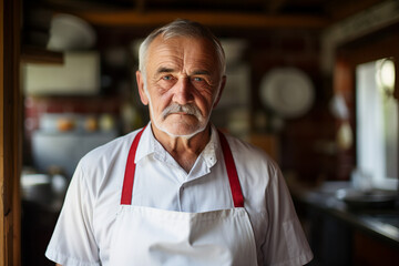 Obraz premium AI generated image of professional famous chef working in the restaurant