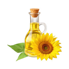 bottle of oil and sunflower png