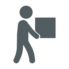 man holding cardboard