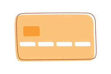 Orange Credit Card on White Background
