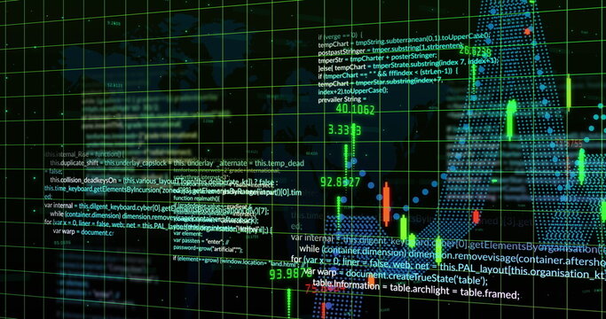 Image of financial data processing over grid - Powered by Adobe