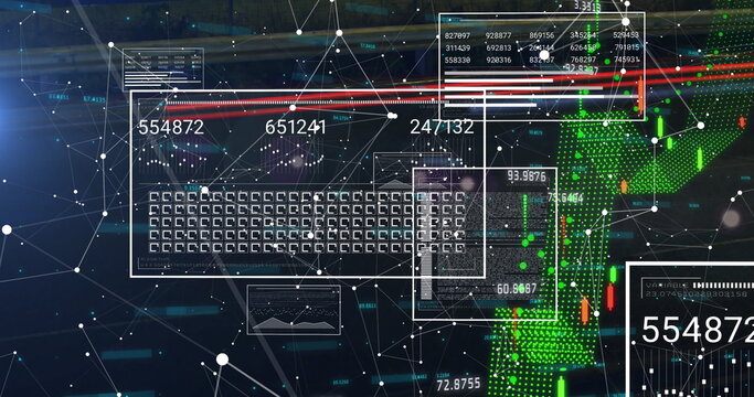 Image of financial data processing over connections - Powered by Adobe