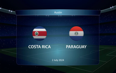 Costa Rica vs Paraguay. America soccer tournament 2024