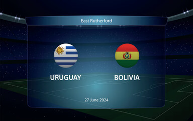 Uruguay vs Bolivia. America soccer tournament 2024