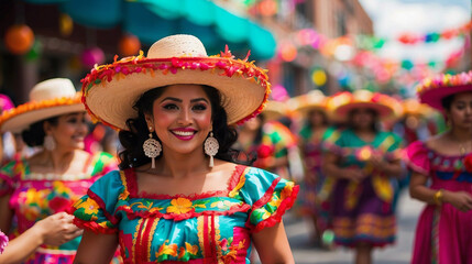 Generative AI, mexican folklore traditional cultural party, cinco de mayo celebration symbols