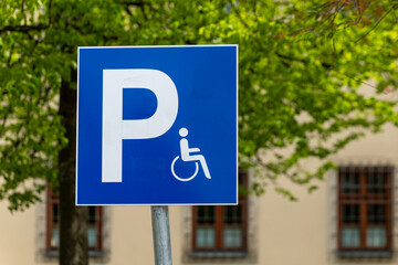 a park symbol for disabled people