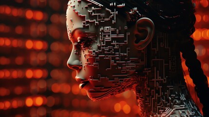 the human mind with a close-up shot animation in dazzling pixel art style - obrazy, fototapety, plakaty