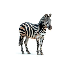 Zebra Standing on Top of White Floor. Generative AI