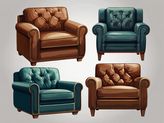 collection of leather sofas 
