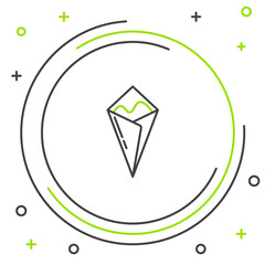 Line Temaki roll icon isolated on white background. Traditional Japanese food. Colorful outline concept. Vector