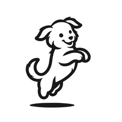 Cute dog illustration vector silhouette on white background