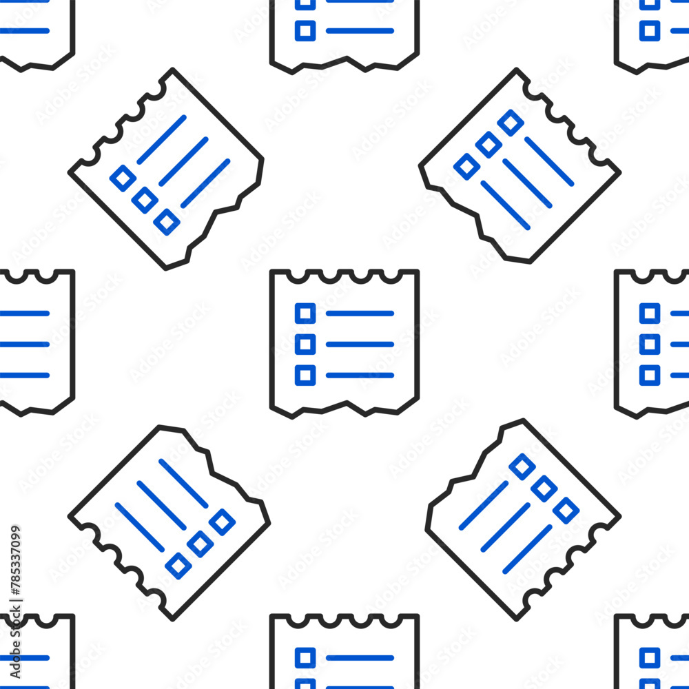 Poster line shopping list icon isolated seamless pattern on white background. colorful outline concept. vec