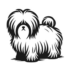 Cute dog illustration vector silhouette on white background