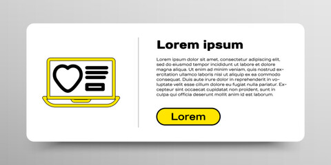 Line Dating app online laptop concept icon isolated on white background. Female male profile flat design. Couple match for relationship. Colorful outline concept. Vector