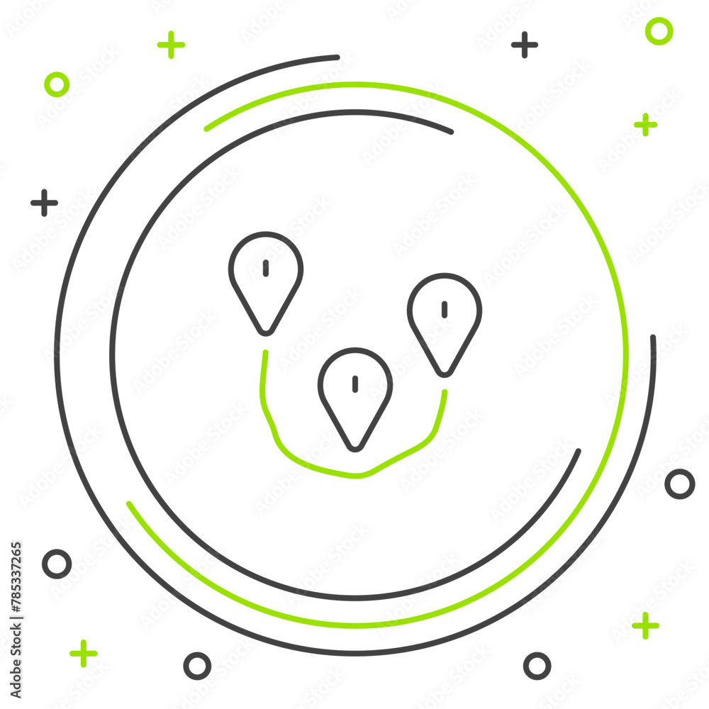 Poster line route location icon isolated on white background. map pointer sign. concept of path or road. gp