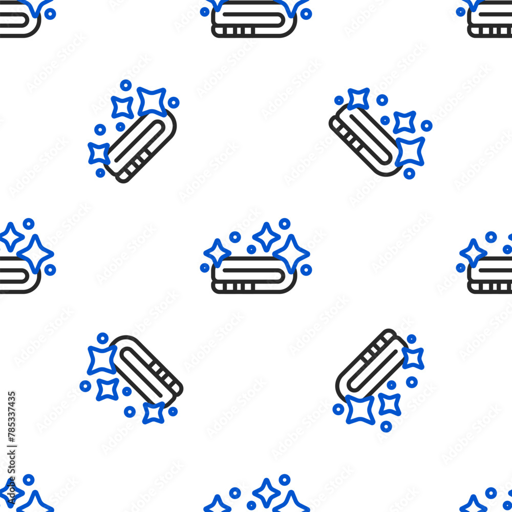 Poster line towel stack icon isolated seamless pattern on white background. colorful outline concept. vecto