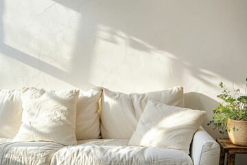Japandi Decor - Living room blending Japanese and Scandinavian aesthetics - Eastern meets Northern simplicity - AI Generated. Beautiful simple AI generated image in 4K, unique.