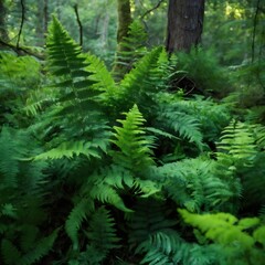Fototapeta na wymiar Green fern in Summer 