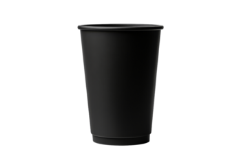 The Solitary Noir Cup. On a White or Clear Surface PNG Transparent Background.