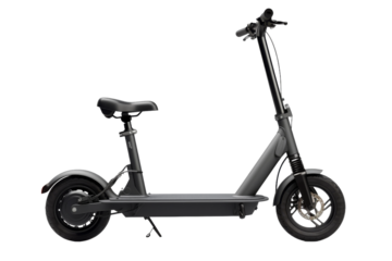 Gliding Elegance: Electric Scooter On White. On a White or Clear Surface PNG Transparent Background.