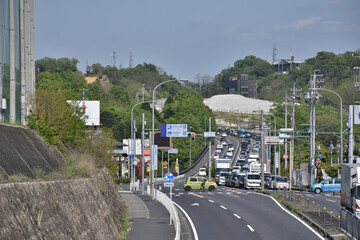 	渋滞する国道