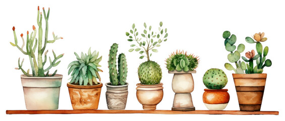 PNG Cactus plant arrangement houseplant - obrazy, fototapety, plakaty