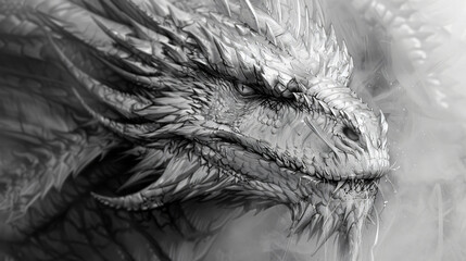 Face of a fantasy dragon sketch ation Myths 